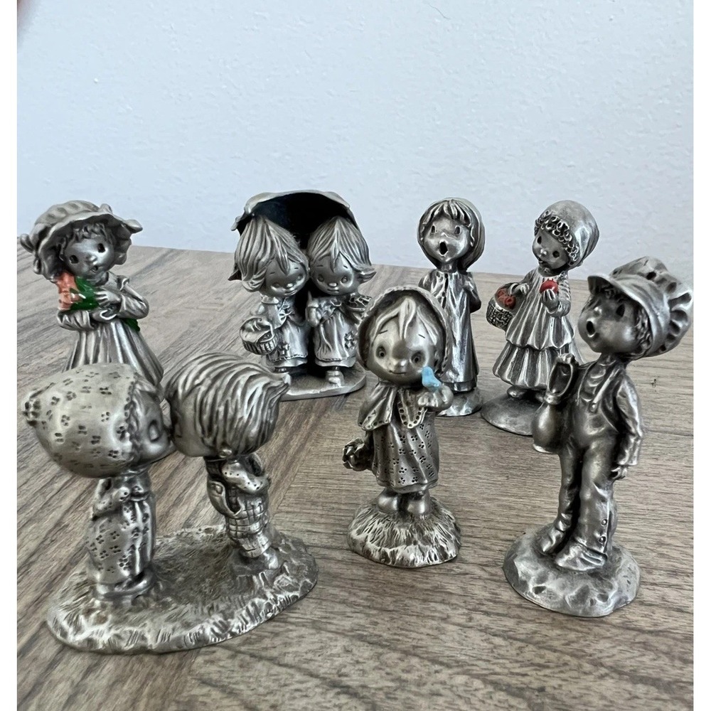 Lot of 7 Vintage Hallmark Little Gallery Fine Pewter Betsey Clarke Figurines VTG